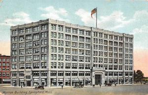 SPRINGFIELD, MA Massachusetts  MYRICK BUILDING~Flag~Street View  1911 Postcard