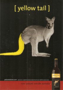 Yellow Tail  Kangaroo Nice advertising Australian PC. Comntinental size