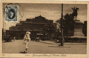 PC EGYPT, CAIRO, OPERA, IBRAHIM PASHA STATUE, Vintage Postcard (b36667) 