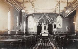 C72/ Columbus Wisconsin Wi Postcard Real Photo RPPC 1908 Church Interior Ziegler