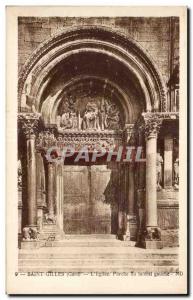 Old Postcard Saint Gilles Gard The Church Porch Left Side