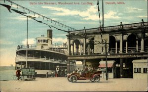 DETROIT MI Belle Isle Steamer Steamship c1910 Postcard