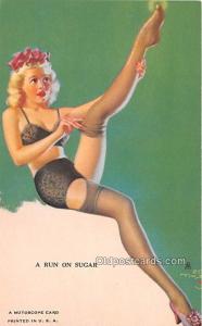 Run on sugar 1945 Mutoscope Artist Pin Up Girl, Non Postcard Backing Unused 