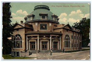 1909 First Baptist Church Exterior Fayetteville Arkansas AR Posted Tree Postcard