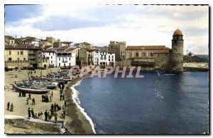 Old Postcard Collioure P O Church of Les Barques Fishing