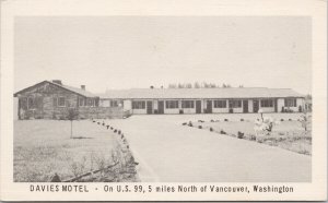 Davies Motel Vancouver WA c1953 Vintage Postcard F38 