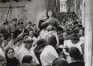 Easter Procession Italian March Sicily Italy Police 1950s Award Photo Postcard