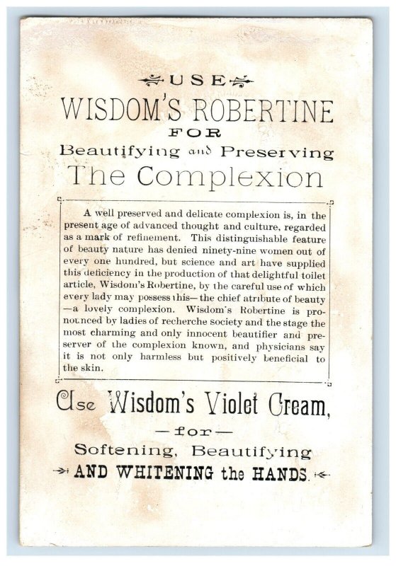 1870's-80's  Wm. Wisdom & Co Quack Medicine Portland OR Victorian Trade Card 5S