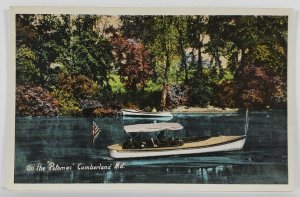 Cumberland Md The Island Potomac River with Boats c1918 Postcard R8