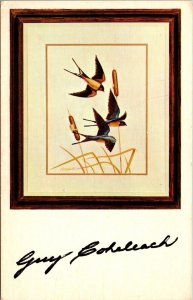Barn Swallow, Guy Coheleach print advertisement, Frame House Gallery KY Postcard