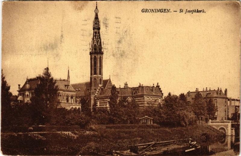 CPA AK GRONINGEN St. Josephkerk NETHERLANDS (604218)