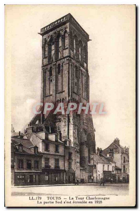 Old Postcard The Charlemagne Tower Tours The southern section collapsed in 1928