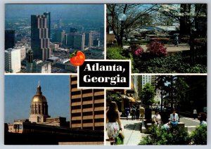 Greetings From Atlanta Georgia GA, Chrome Multiview Postcard, 4 Views