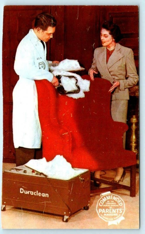 Advertising DURACLEAN RUG & CARPET CLEANING White Foam ca 1950s-60s Postcard