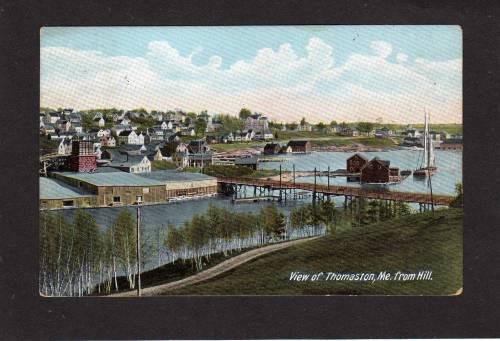 ME Thomaston MAINE City View UDB Postcard PC