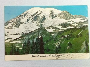 Vintage Postcard Mount Rainer Washington Snow Covered Mountains