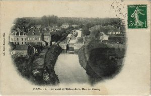 CPA HAM - Le Canal et l'Ecluse de la Rue de Chauny (121012)