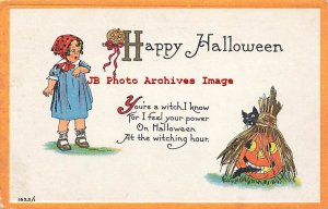 329645-Halloween, Bergman No 1623/1-2,Girl Surprised by Black Cat Trapped by JOL