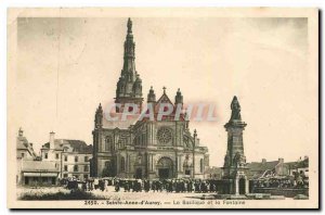 Old Postcard Sainte Anne d'Auray The Basilica and the Fountain