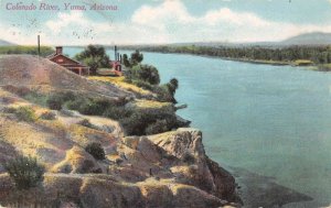 Yuma Arizona birds eye view Colorado River from cliff antique pc ZA441431 