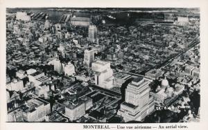RPPC Aerial View of Montreal QC, Quebec, Canada