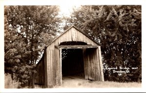 Vermont Brandon Covered Bridge Real Photo