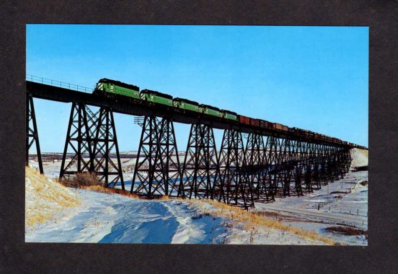 ND Burlington Northern Railroad Train Bridge near Minot North Dakota Postcard