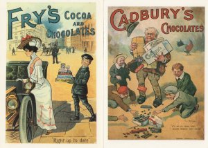 Fry's Cocoa & Chocolates Cadburys 2x Advertising Postcard