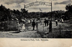 York, Nebraska - Walking through the Entrance to the City Park - in 1908
