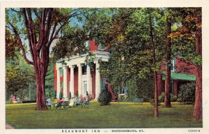 Harrodsburg Kentucky 1940s Postcard Beaumont Inn Hotel