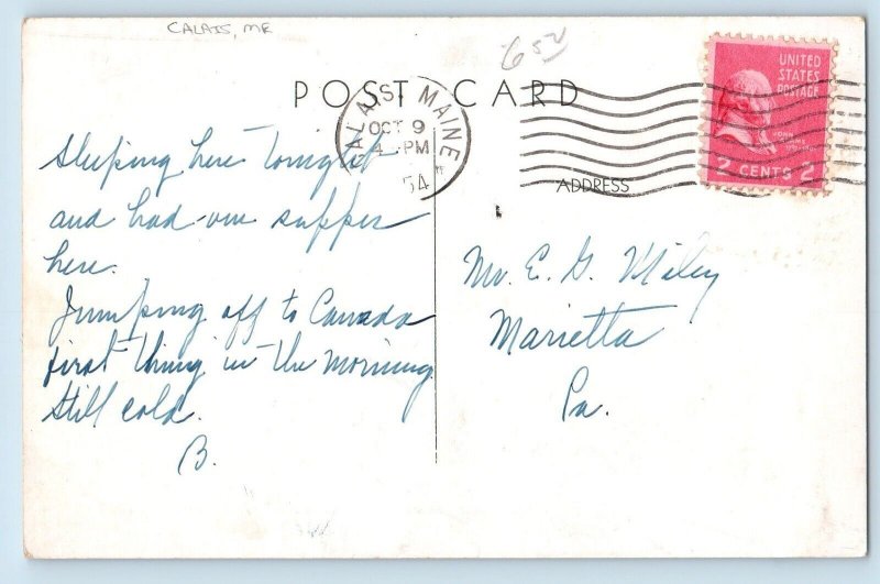 Calais Maine Postcard Heslin's Dining Room Interior View c1954 Vintage Antique