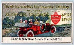 Royal Insurance Company Automobile Insurance Inkblotter Advertising Postcard