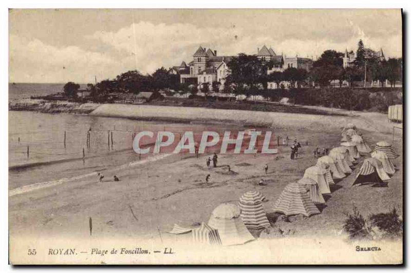 Old Postcard Royan Foncillon Beach