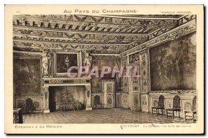 Old Postcard Montmort Chateau La Salle des Gardes