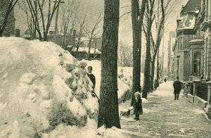 Vtg Postcard 1906 Montreal Canada - Dorchester Street View in Winter