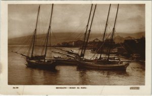 PC CPA LEBANON, BEYROUTH, MINET EL HUSU, Vintage REAL PHOTO Postcard (b23107)