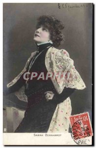 Postcard Old Woman Theater Sarah Bernhardt