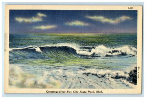 1944 Greetings from Bay City State Park Michigan MI Posted Postcard