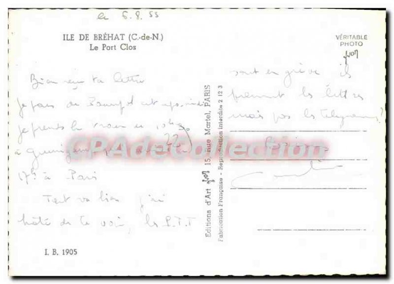 Modern Postcard ISLAND BREHAT Port closed