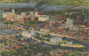 Postcard View Loop District Municipal Island Quaker Oats Plant Cedar Rapids Iowa
