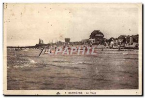 Old Postcard Bernieres The Beach