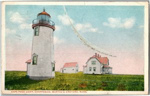 Cape Poge Light, Chappaquid, Martha's Vineyard MA c1916 Vintage Postcard Q39