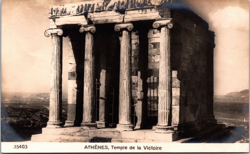 Greece Athens Temple de la Victoire Vintage RPPC C156