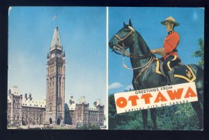 Ottawa, Ontario, Canada Postcard, Canadian Parliament Bldg-Royal Canadian Police