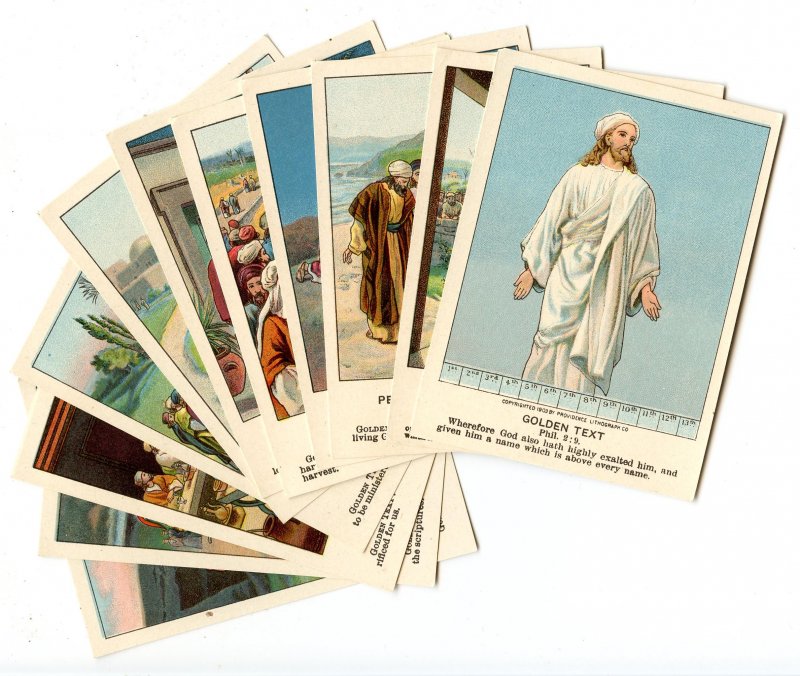 Picture Lesson Cards - Bible Teachings, Set of 13. © 1903