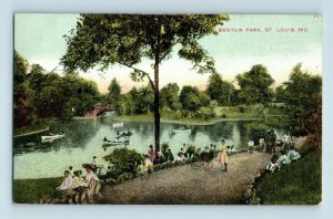 Circa 1910 People Canoes at Benton Park, St. Louis, MO Vintage  Postcard P23 