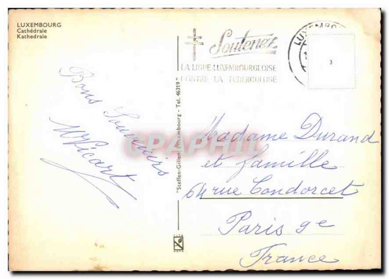 Postcard Modern Luxembourg Cathedral