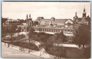 c1910s Dresden, Germany RPPC Zwinger Palace Baroque Towers Spires Garden A353