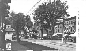 Springfield VT Main Street Store Fronts Shoe Repair RPPC Postcard