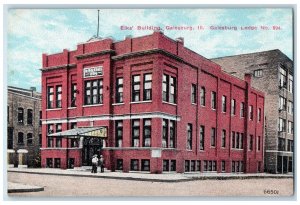 View Of Elks' Building Lodge No. 894 Galesburg Illinois IL Antique Postcard